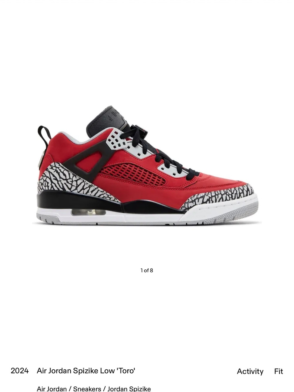 Nike Kids Red Black White Spizike Low Top Sneakers